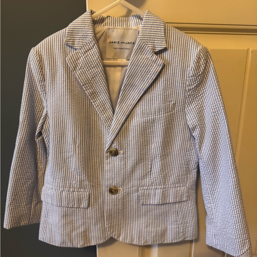 Janie and Jack Classic Blue and White Kids Blazer